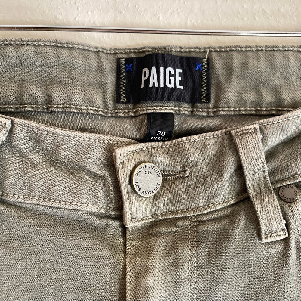 Paige Skinny Jeans Verdugo Ankle Vintage Forest Night Green Size 30 - Picture 2 of 11